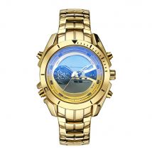 STYRVE 8019 Men's Watches Luxury Sports Watch for Man Dual Display Date Chronograph Imported Movement Waterproof Quartz Watch