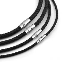 45/50/60cm Black Brown Braid Wax Cord DIY Pendant Necklace Jewelry Making Classic Men's Leather Necklace Choker Jewelry Gift