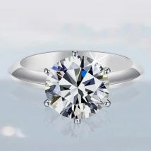 NeeTim 0.5-5ct Moissanite Ring For Women 925 Sterling Silver with White Gold Plated Lab Diamond Engagement Wedding Band Jewelry
