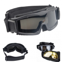 Military Army Combat Safety Goggles Men Outdoor Tactical Hunting Airsoft Paintball Glasses Anti-Fog Glasses 3 Lens