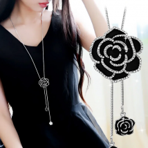 Camellia Sweater Necklaces Long Winter Necklace 2025 Trend Flower Rose Luxury Brand Jewelry accessories Wholesale price