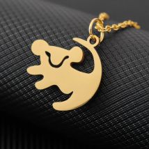 The Lion King Simba Necklace Stainless Steel Remember Who You are Letters Choker Long Chain Fashion Jewelry Women Gift