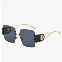 PRJET Fashion CelebritRimless Sunglasses Woman Gradient Oversized Eyewear Female Big Frame Modern Retro Vintage Oculos De Sol