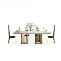 Rama Dymasty stainless steel Dining Room Home Furniture modern marble dining table rectangle table