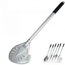 SHANGPEIXUAN Long Handle 7/ 8/ 9 Inch Perforated Pizza Turning Peel Pizza Shovel Aluminum Pizza Peel Non-Slip Handle Pizza Tool