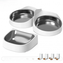 ROJECO Only Stainless Steel Single & Double Bowl Accessories For 4L Automatic Pet Feeder Cat Food Dispenser Without Pet Feeder