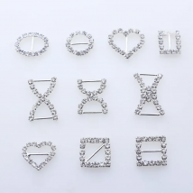 ZMASEY Shoe Buckles Direct Selling 10pcs/lot Factory Price Metal Mix Size Diamond Buckle Sewing Handwork Ribbon Accessory