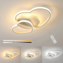 Dimmable LED Ceiling Light,64W Heart Ceiling Lamp 3000K/4500K/6500K,Chandelier White with Remote Control for Children's Room