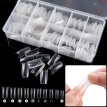 100/500pcs Tips Transparent Half Cover False French Fake Nail Art Artificial Acrylic Gel UV Manicure Design Set DIY Tool