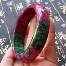 Natural Jade Peach Bangle Exquisite Polishing Plum Blossom Bracelet Red Green Fine Gemstone Jewelry For Women Gift Drop Shipping