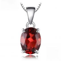 JewelryPalace Natural Garnet Amethyst Citrine Peridot Blue Topaz 925 Sterling Silver Pendant Necklace Gemstone Jewelry No Chain