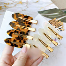 Cwllrn Simple Wild Leopard Seamless Hair Clip Women Acetate Sheet No Bend Bangs Clip Duckbill Clip Hairpins Hair Styling Tool