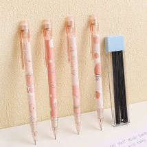 0.5mm Honey Peach Cute Press Automatic Mechanical Pencil School Office Supplies Student Stationery Gift Refill