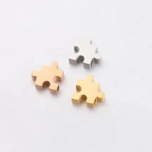 10MM Stainless Steel Jigsaw Puzzle Beads Necklace Bracelet Fashion Accessories Charms Space Beads Components DIY Jewelry Making