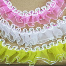 3YD 30mm Double-layer Ultrasonic Serrated Mesh Discount Lace 30mm High and Low Side Clothing Accessories Wedding Toy Accessories