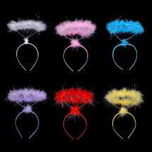 Adults Kids Pink White Feather Angel Halo Headband Ring Wreath Gift  Birthday Party Cosplay Costume Christmas Halloween