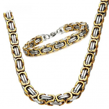 4MM 5MM 6MM 8MM Stainless Steel Byzantine Chains Necklaces Bracelets Set For Men Women Chain Jewelry Gifts Statement USENSET