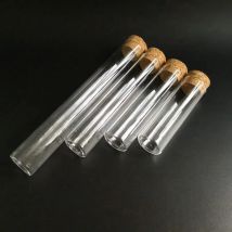 5Pcs Clear Glass Test Tube DIA 20/25/30mm Length 100/120/150/200mm Flat Bottom Test Tube With Cork