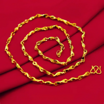 Real 18K Gold Necklace for Women Men Fine Jewelry Pure Chain Genuine Solid for Women Wedding Luxury