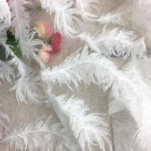 New Atmospheric Feather Embroidered Lace Fabric Wedding Dress Decorative Lace Fabric