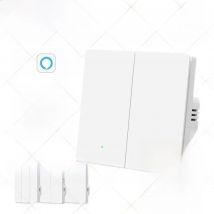 Tuya ZigBee Smart Light Switch No Neutral Wire No Capacitor Needed Wall Push Button Switch 1/2/3 Gang Works with Alexa Google