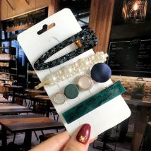 1 Set Acrylic Pearl Hair Hair Clip Fashion Geometric Hairgrips Barrettes Hair Pins For Women Girls Hair Accessories Jewelry 2022