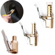 New Advanced Car Tire Air Chuck Inflator Pump Valve Connector Clip-on Adapter Car Brass 8mm Tyre Wheel Valve For Inflatable Pump