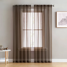Modern White Sheer Voile Curtains for Living Room Pure Tulle Bedroom Kitchen Curtain Brown Translucidus Home Window Decoration
