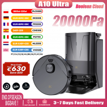 Boolean Cloud A10 Ultra Saugroboter mit Wischfunktion | 25000Pa Saugkraft, Selbstreinigende Dockstation (Heißwäsche/Trocknung/Leerung), HydraTech Fleckenentfernung, Randreinigung, 23mm