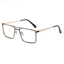 Peekaboo male fashion blue light blocking glasses for men clear lens square glasses frame optical brown black metal hot selling