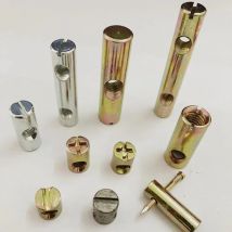 10Pcs Double Dual ​Hole Slotted Barrel Nut Cylinder Shape Furniture Fitting Bed Cabinet Insert Bolt Zinc Plated M8/M6