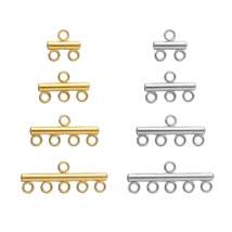 10pcs Stainless Steel Layer Necklace Bracelet Clasp Bails 5 Loops Drop Earrings Chains Connectors DIY Jewelry Findings Supplies