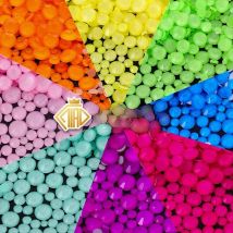 Noctilucent Crystal Glass Rhinestones Neon Candy Colors Nail Glue on/Non hotfix Rhinestone Glitter 3D Garment Decorations