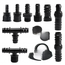 2pcs 16mm PE Pipe Connectors Garden Water Micro Drip Irrigation Pipe Hose Connector Watering System Joints Tee Elbow Plug