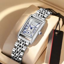 SANDA 1116 Quartz Watch Women Elegant Design Rectangle Dial Watches Waterproof Pointer Leather Business Ladies Wristwatches