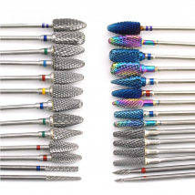 66 Types Tungsten Blue Rainbow Carbide Nail Drill Bit Electric Nail Mills Cutter for Manicure Machine Nail Files Accessories
