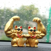 Big Arm Lucky Cat Figurine Gift Welcome Cat Door Interior Living Room Decor Lucky Cat Chinese Waving Arm Fortune Accessory