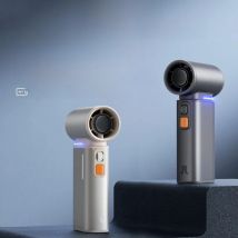 JISULIFE Portable Turbo Handheld Fan, 100 Winds Speeds Adjustable, 9000 mAh Rechargeable Battery, LED Display, Outdoor Camping