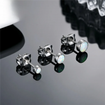 3 4 5mm Opal Stone Earrings Allergy Free Titanium Jewelry 20G Ear Stud Multi Lobe Piercing Earing Men Women Girl Child Accessory