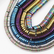 Natural Stone Flat Round Hematite Beads 3/4/6/8mm charms Loose Spacer Beads For Jewelry Making DIY bracelet Necklace Accessories