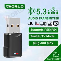 Bluetooth 5.3 Kabelloser Audio-Sender, geeignet für PS5, PS4, TV, PC, Bluetooth-Headset, Bluetooth-Audio-Adapter, Treiberfrei/Plug-and-Play-Mehrpunktverbindung
