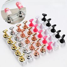 5pcs Magnetic Nail Stand for Press On Nails Display Fake Nail Nail Tips Practice Holder with Reusable Putty Nail Beginner diy
