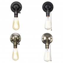 Pull Chain Switch Scones led Wall Lights Chrome Loft Style Retro Vintage Iron Bedroom Wall Lamp Bedside Lampen Stair Wandlamp