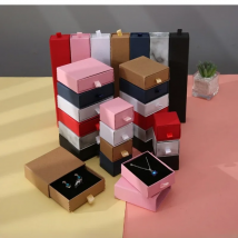 1pc Colorful Gift Box Ring Necklace Bracelets Earring Gift Chic Small Jewerly Jewery Organizer Box Bulk Drawer Cardboard Box