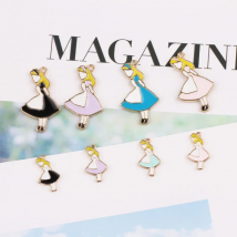 10pcs enamel Cartoon Alice Girl charm for jewelry making and crafting earring pendant necklace and bracelet charm