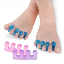 1Pair  Happy Toes Gel Toe Separators Stretchers and Straighteners for Foot Pain & Bunion Relief, Hammer Toes and More