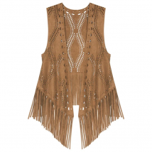 Suede Tassel Hollow Thin Outer Wear Vest Female Spring and Autumn Trend Fashion New 2024 Net Red Vest Jacket Streetwear