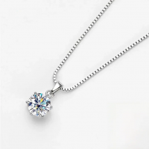 Real 1 Carat D Color Moissanite Bridal Pendant Necklace 100% 925 Sterling Silver Wedding Party Fine Jewelry Gift Wholesale