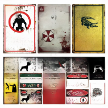 Putuo Decor Warning Vintage Metal Sign Plaque Metal Retro Tin Sign for Bar Club Park Backyard Home Man Cave Wall Decor