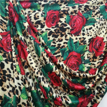 Good,Brown Leopard,4 Side Stretch,Red Rose Print Fabric,Diy,Sewing,Sexy Dance Dress,Tight Pants,Knitted Cotton Fabric